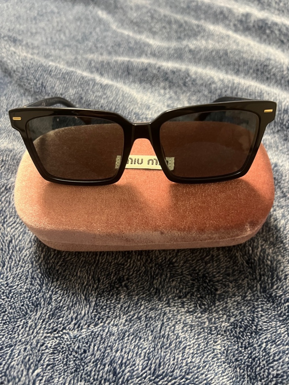 Miu Miu Classic Black Square Sunglasses - full inclusion - SMU 13Z
